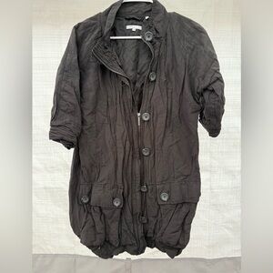 Vince Black Military Field Jacket with Weather-Resistant Fabric